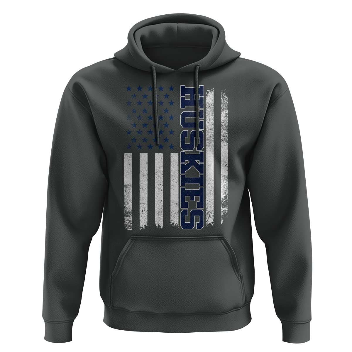 Husky Lover Sports Varsity Aesthetic Letters Vintage American Flag Hoodie