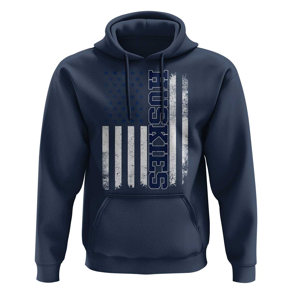 Husky Lover Sports Varsity Aesthetic Letters Vintage American Flag Hoodie