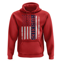 Husky Lover Sports Varsity Aesthetic Letters Vintage American Flag Hoodie