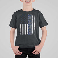 Husky Lover Sports Varsity Aesthetic Letters Vintage American Flag T Shirt For Kid
