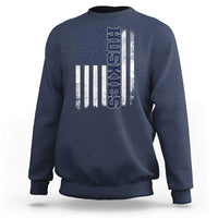Husky Lover Sports Varsity Aesthetic Letters Vintage American Flag Sweatshirt