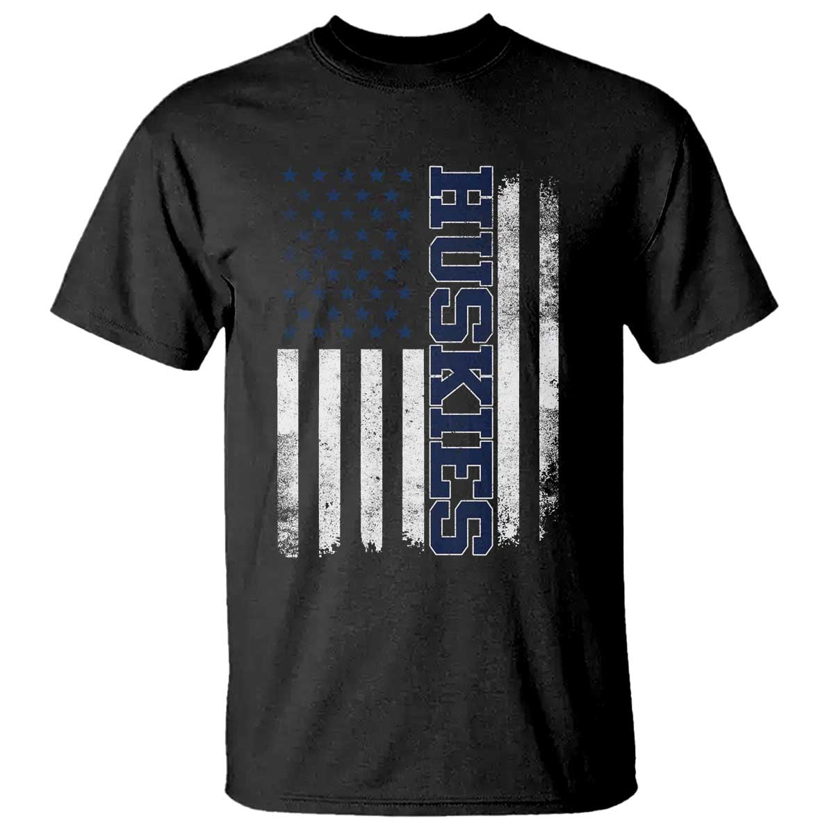 Husky Lover Sports Varsity Aesthetic Letters Vintage American Flag T Shirt