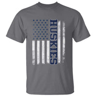 Husky Lover Sports Varsity Aesthetic Letters Vintage American Flag T Shirt