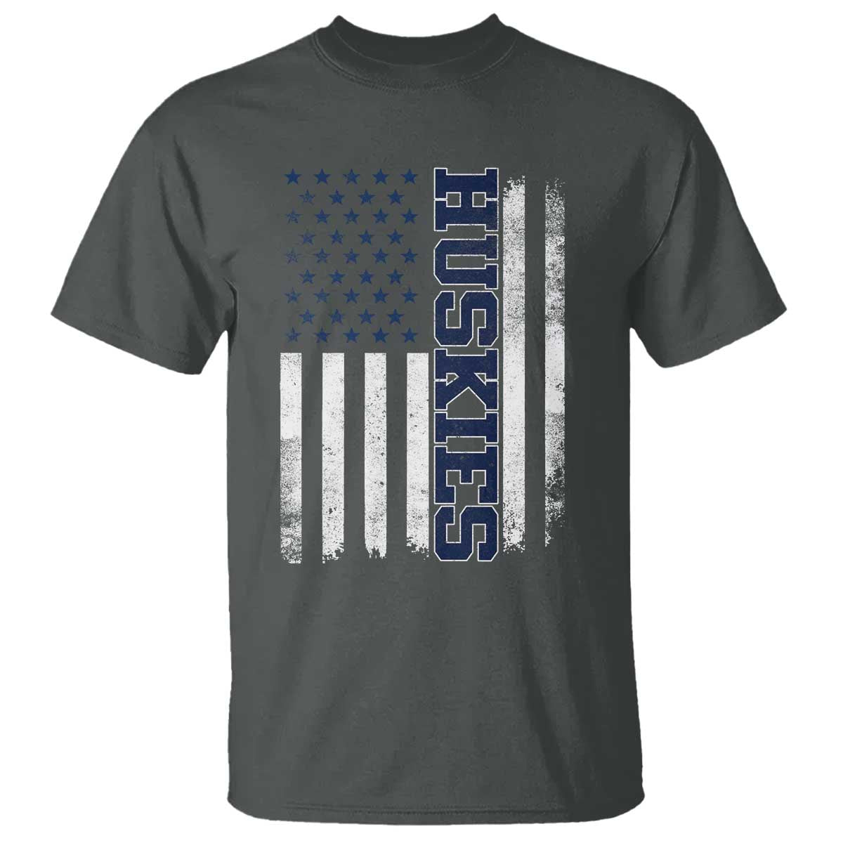Husky Lover Sports Varsity Aesthetic Letters Vintage American Flag T Shirt