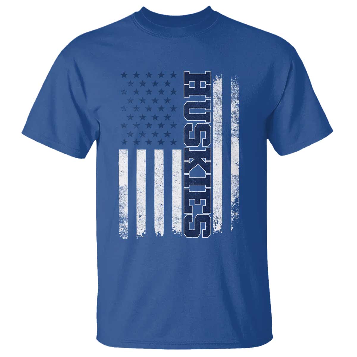 Husky Lover Sports Varsity Aesthetic Letters Vintage American Flag T Shirt