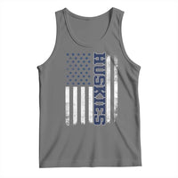 Husky Lover Sports Varsity Aesthetic Letters Vintage American Flag Tank Top