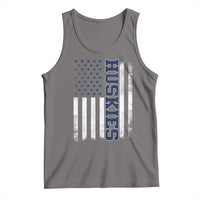 Husky Lover Sports Varsity Aesthetic Letters Vintage American Flag Tank Top