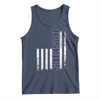 Husky Lover Sports Varsity Aesthetic Letters Vintage American Flag Tank Top