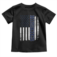 Husky Lover Sports Varsity Aesthetic Letters Vintage American Flag Toddler T Shirt