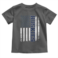 Husky Lover Sports Varsity Aesthetic Letters Vintage American Flag Toddler T Shirt