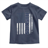 Husky Lover Sports Varsity Aesthetic Letters Vintage American Flag Toddler T Shirt