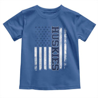 Husky Lover Sports Varsity Aesthetic Letters Vintage American Flag Toddler T Shirt