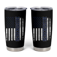 Husky Lover Sports Varsity Aesthetic Letters Vintage American Flag Tumbler Cup