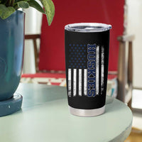 Husky Lover Sports Varsity Aesthetic Letters Vintage American Flag Tumbler Cup