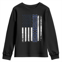 Husky Lover Sports Varsity Aesthetic Letters Vintage American Flag Youth Sweatshirt