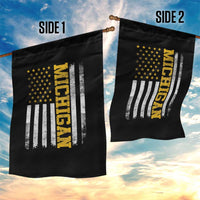 Michigan Pride Garden Flag Vintage American Flag Distressed Varsity Aesthetic Letters MI State