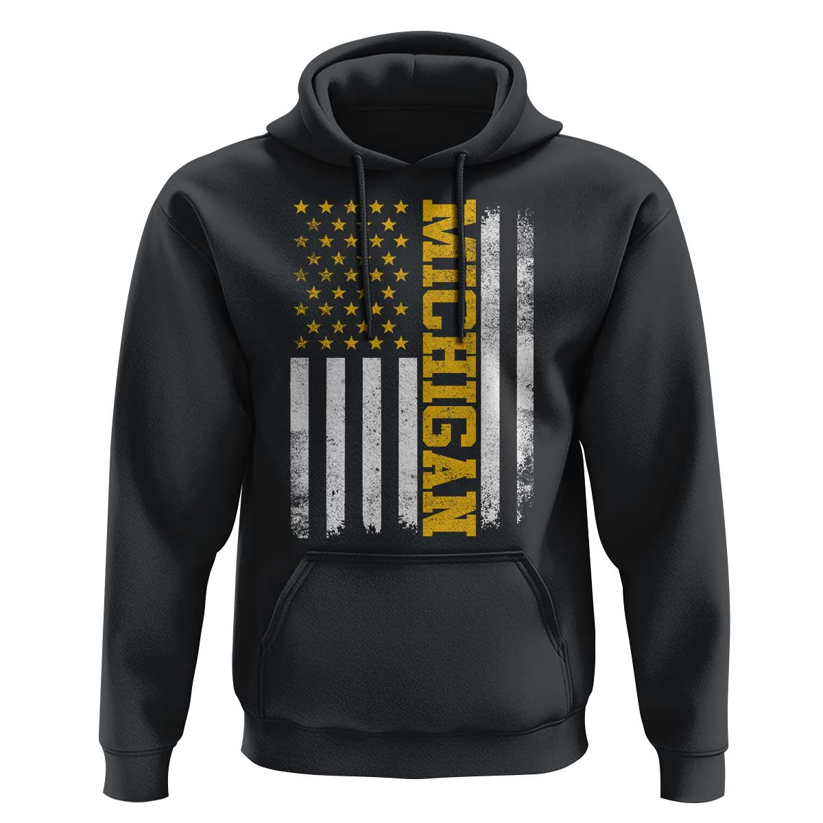 Michigan Pride Hoodie Vintage American Flag Distressed Varsity Aesthetic Letters MI State