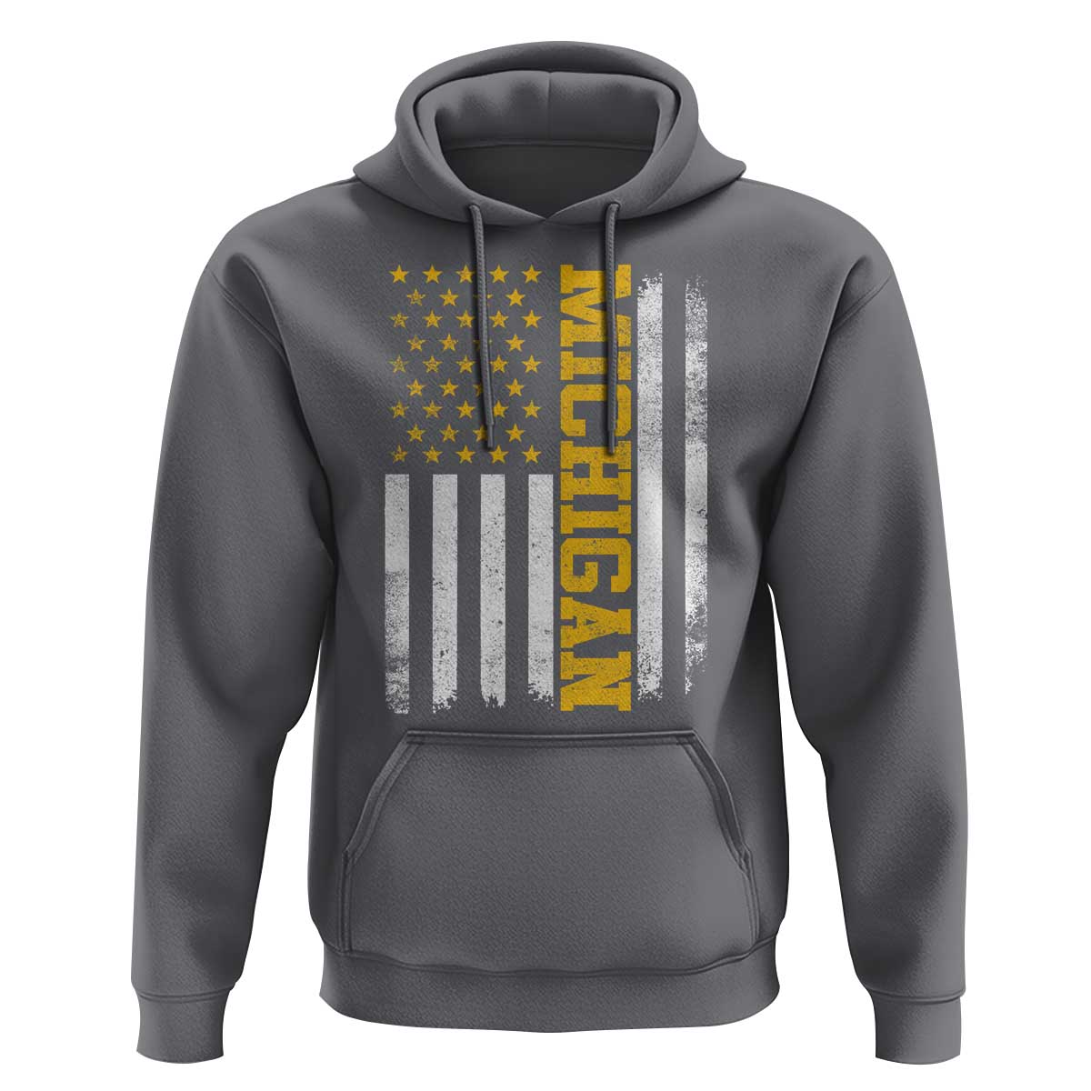 Michigan Pride Hoodie Vintage American Flag Distressed Varsity Aesthetic Letters MI State