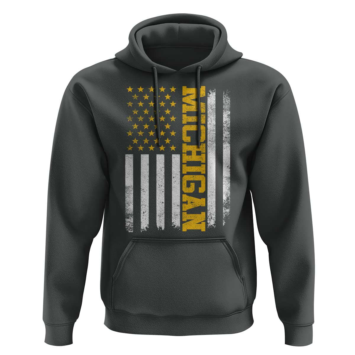 Michigan Pride Hoodie Vintage American Flag Distressed Varsity Aesthetic Letters MI State