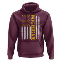 Michigan Pride Hoodie Vintage American Flag Distressed Varsity Aesthetic Letters MI State