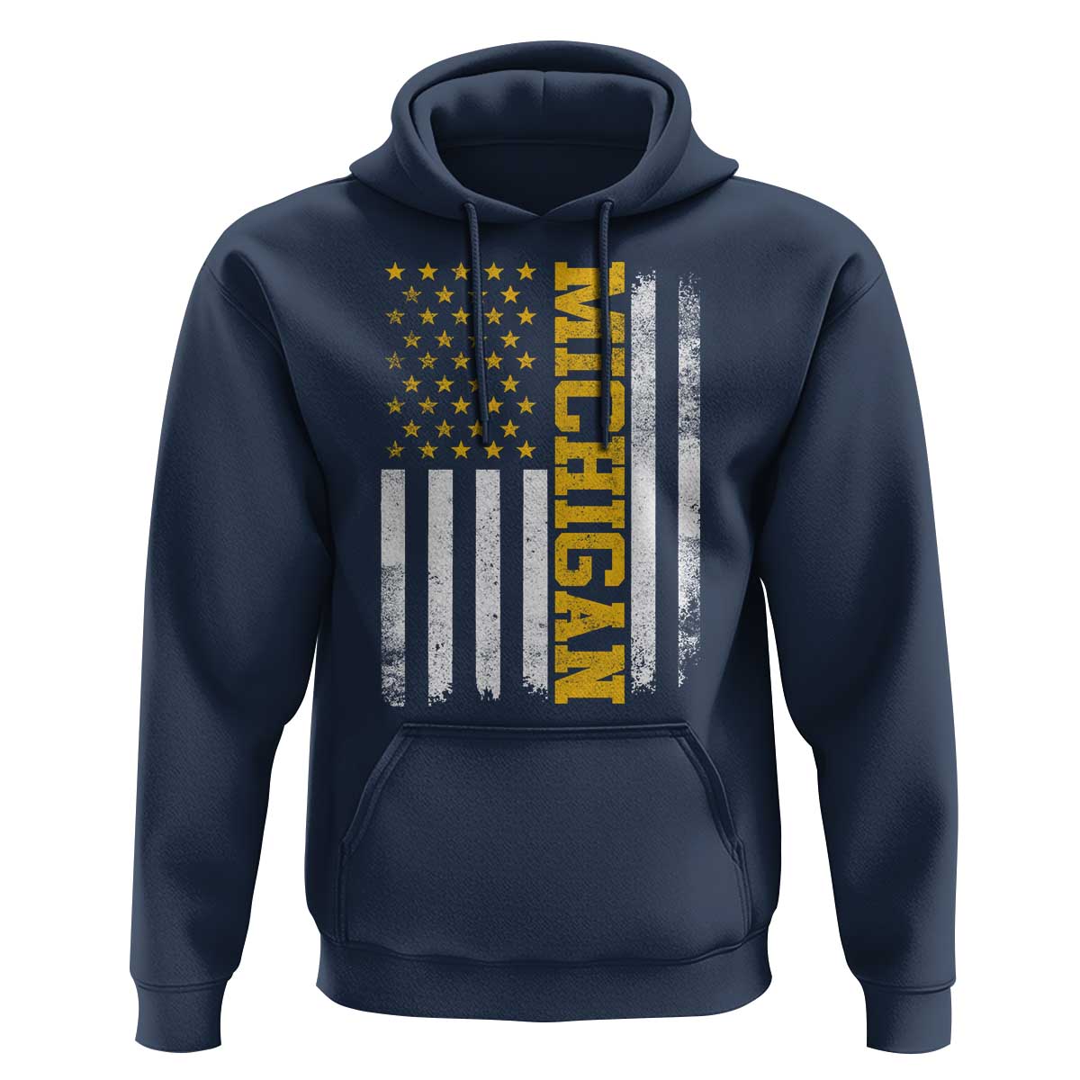 Michigan Pride Hoodie Vintage American Flag Distressed Varsity Aesthetic Letters MI State