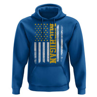 Michigan Pride Hoodie Vintage American Flag Distressed Varsity Aesthetic Letters MI State