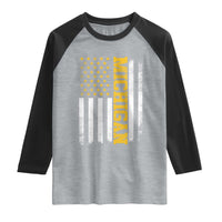 Michigan Pride Raglan Shirt Vintage American Flag Distressed Varsity Aesthetic Letters MI State