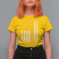Michigan Pride T Shirt For Women Vintage American Flag Distressed Varsity Aesthetic Letters MI State