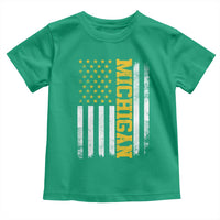 Michigan Pride Toddler T Shirt Vintage American Flag Distressed Varsity Aesthetic Letters MI State