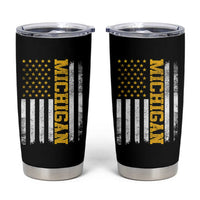 Michigan Pride Tumbler Cup Vintage American Flag Distressed Varsity Aesthetic Letters MI State