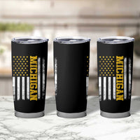 Michigan Pride Tumbler Cup Vintage American Flag Distressed Varsity Aesthetic Letters MI State