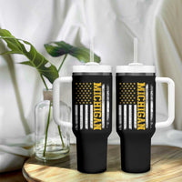 Michigan Pride Tumbler With Handle Vintage American Flag Distressed Varsity Aesthetic Letters MI State