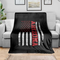 Arizona Pride Throw Blanket Vintage American Flag Distressed Varsity Aesthetic Letters AZ State