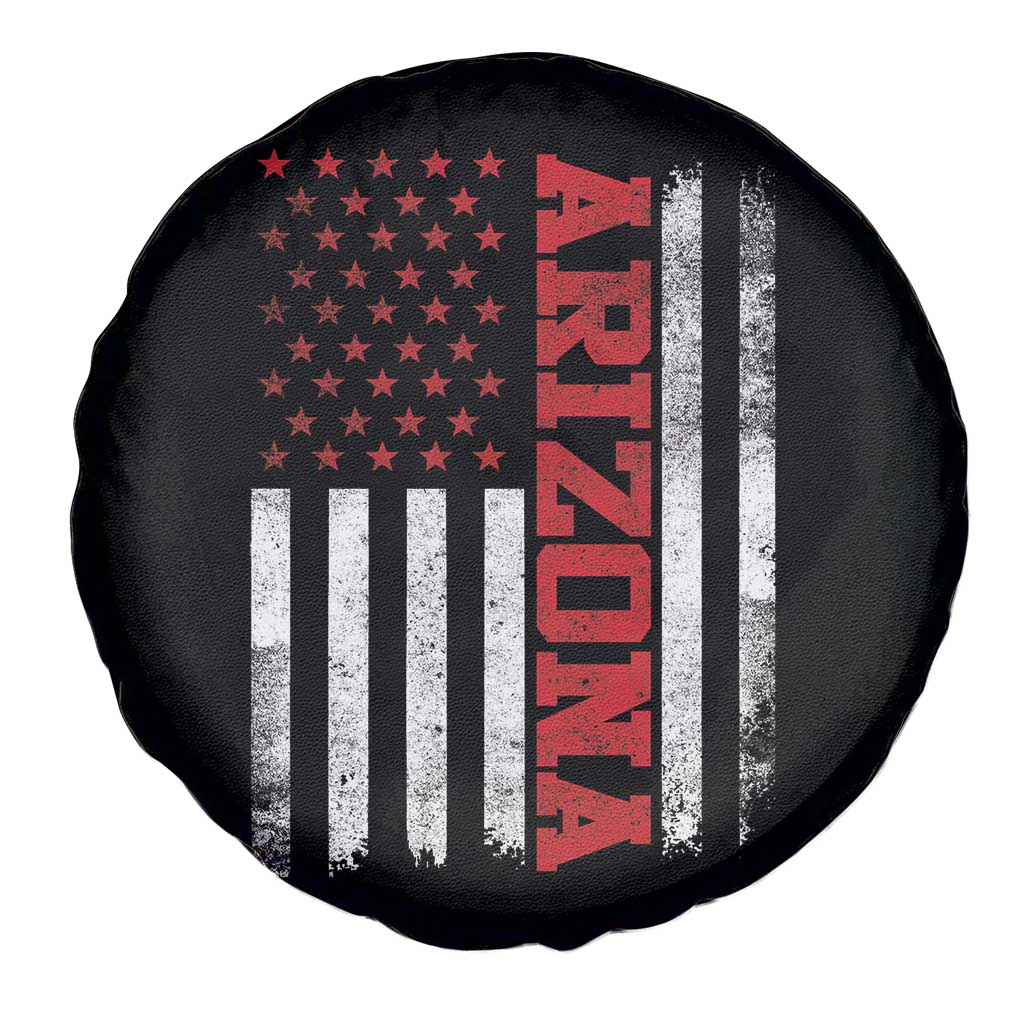 Arizona Pride Spare Tire Cover Vintage American Flag Distressed Varsity Aesthetic Letters AZ State