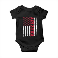 Arizona Pride Baby Onesie Vintage American Flag Distressed Varsity Aesthetic Letters AZ State
