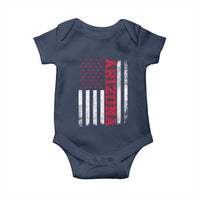 Arizona Pride Baby Onesie Vintage American Flag Distressed Varsity Aesthetic Letters AZ State