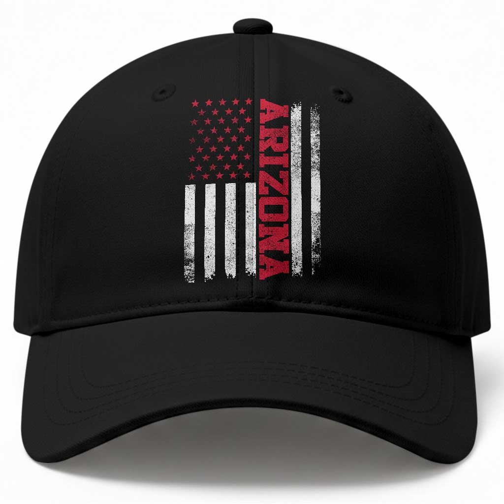 Arizona Pride Baseball Cap Vintage American Flag Distressed Varsity Aesthetic Letters AZ State