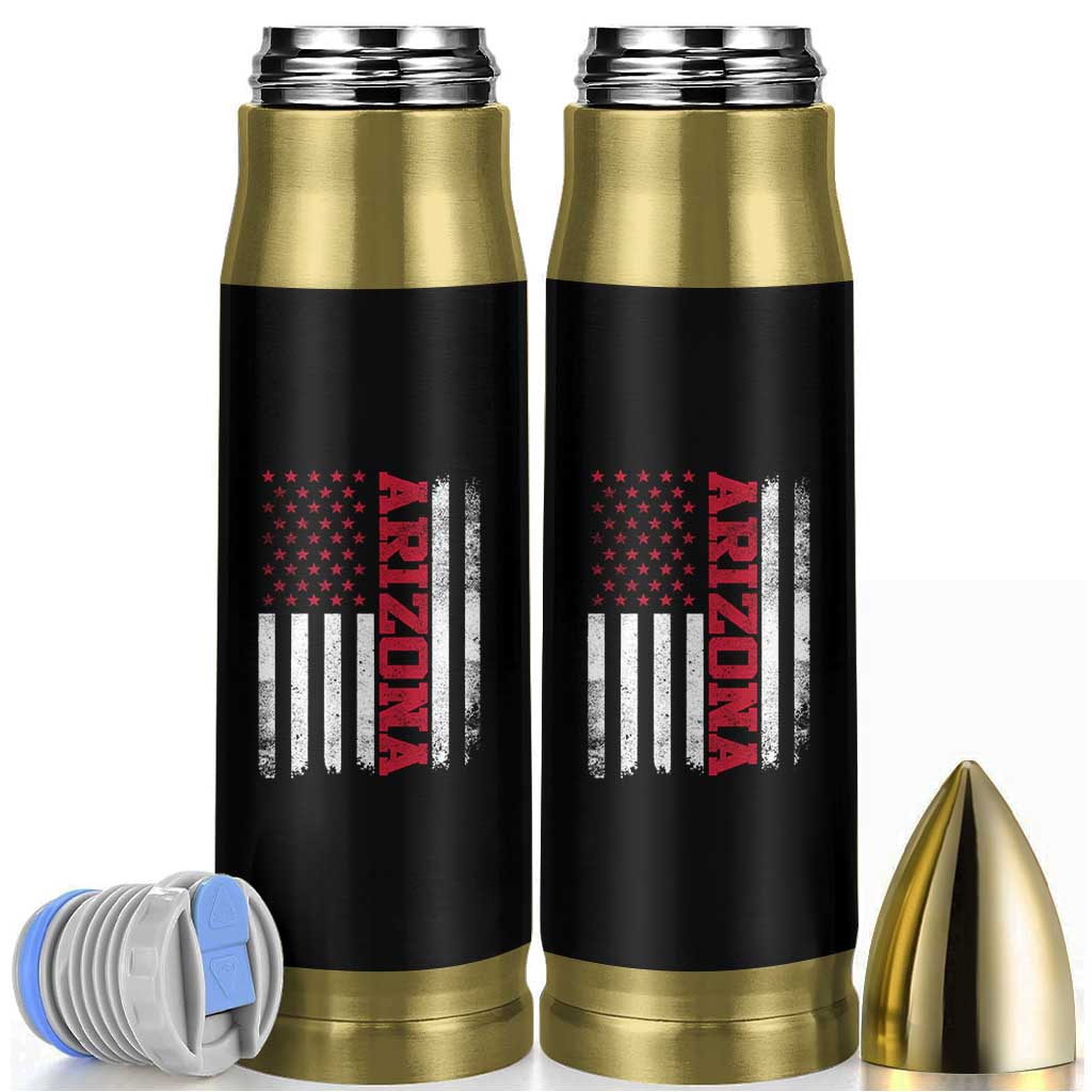 Arizona Pride Bullet Tumbler Vintage American Flag Distressed Varsity Aesthetic Letters AZ State
