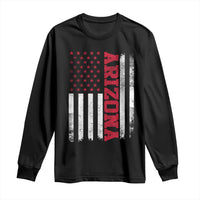Arizona Pride Long Sleeve Shirt Vintage American Flag Distressed Varsity Aesthetic Letters AZ State
