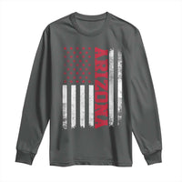 Arizona Pride Long Sleeve Shirt Vintage American Flag Distressed Varsity Aesthetic Letters AZ State