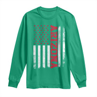 Arizona Pride Long Sleeve Shirt Vintage American Flag Distressed Varsity Aesthetic Letters AZ State