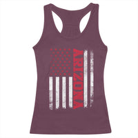 Arizona Pride Racerback Tank Top Vintage American Flag Distressed Varsity Aesthetic Letters AZ State