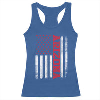 Arizona Pride Racerback Tank Top Vintage American Flag Distressed Varsity Aesthetic Letters AZ State