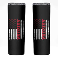 Arizona Pride Skinny Tumbler Vintage American Flag Distressed Varsity Aesthetic Letters AZ State