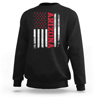 Arizona Pride Sweatshirt Vintage American Flag Distressed Varsity Aesthetic Letters AZ State