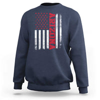 Arizona Pride Sweatshirt Vintage American Flag Distressed Varsity Aesthetic Letters AZ State