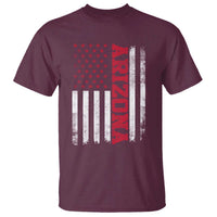 Arizona Pride T Shirt Vintage American Flag Distressed Varsity Aesthetic Letters AZ State