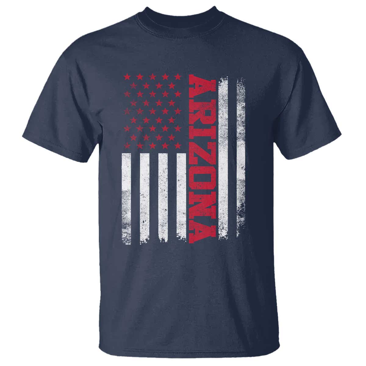 Arizona Pride T Shirt Vintage American Flag Distressed Varsity Aesthetic Letters AZ State