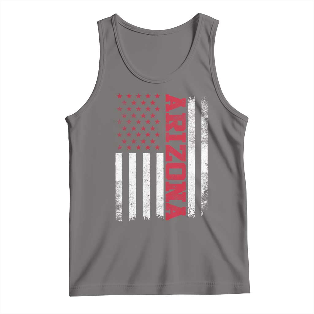Arizona Pride Tank Top Vintage American Flag Distressed Varsity Aesthetic Letters AZ State