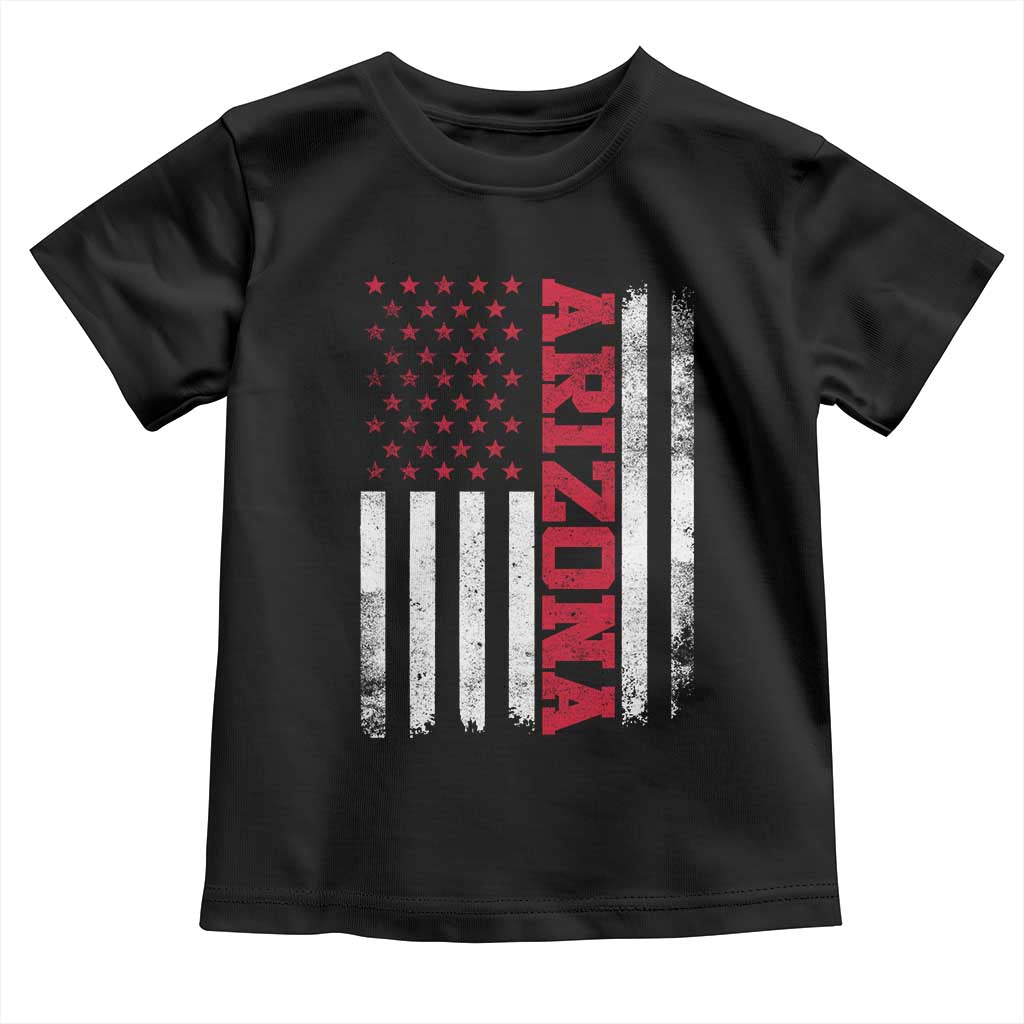 Arizona Pride Toddler T Shirt Vintage American Flag Distressed Varsity Aesthetic Letters AZ State